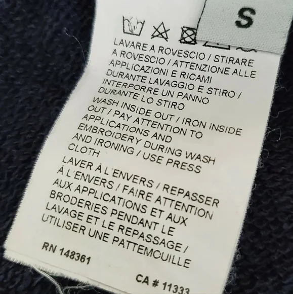 PINKO Designer Navy Blue Love me Tender sweatshirt sweater jumper top Elvis - Picture 9 of 9